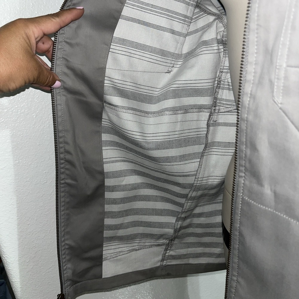 Oakley Mens Gray Moto Biker Chore Jacket Zip Front Logo Snap Cuffs Sz Large - Picture 6 of 16
